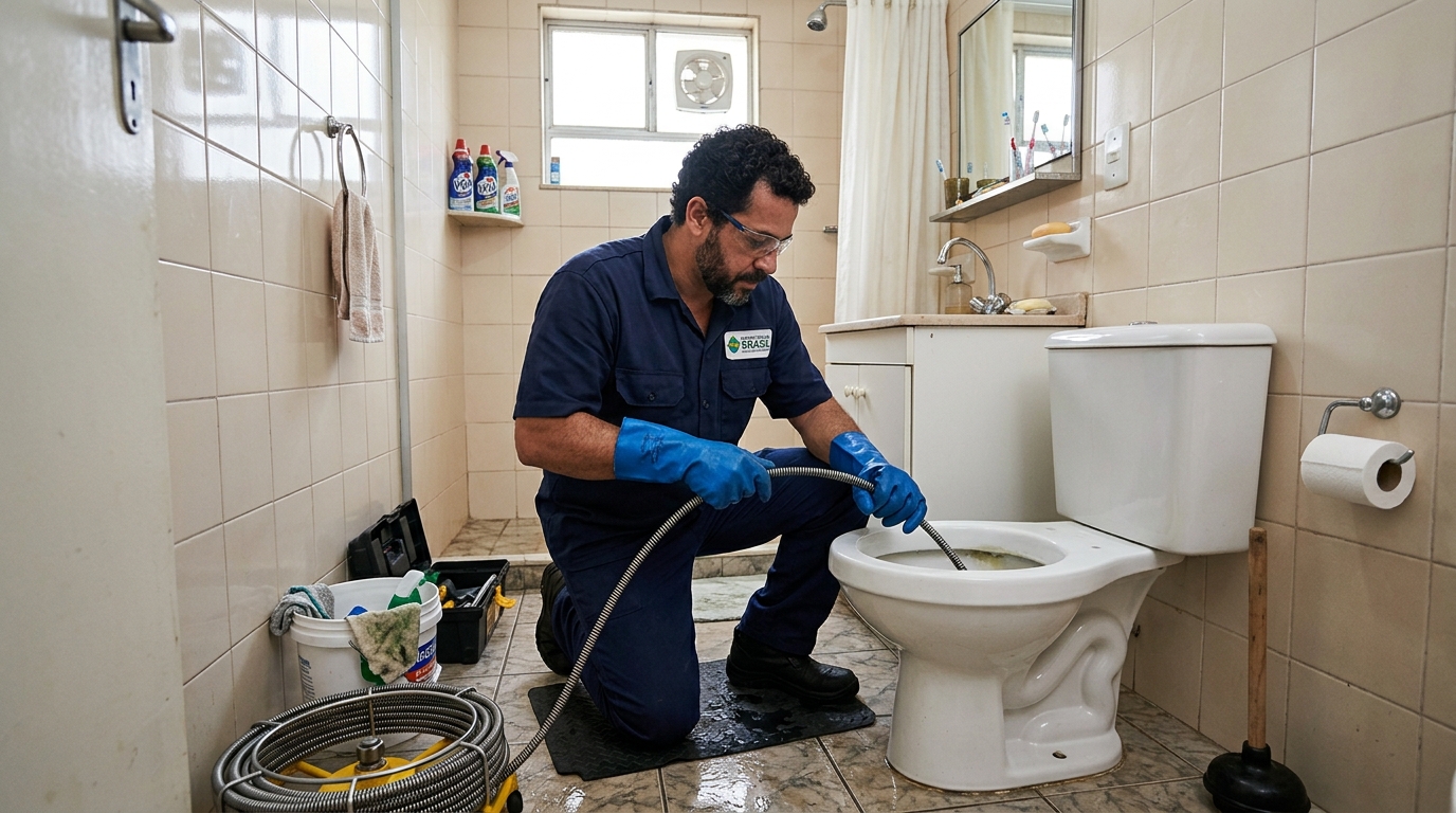 Desentupimento de vaso com equipamento em Osasco-SP